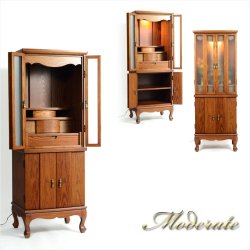 画像4: （11月下旬入荷予定）仏壇【アンティーク調モダン仏壇：モデレート48号　ロイヤルブラウン＋仏具一式付】本尊掛軸　仏具　おりん　中型仏壇　家具調仏壇　現代調仏壇　リビング仏壇　送料無料