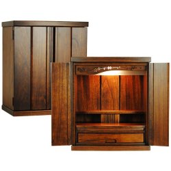 画像7: ウォールナット色・納骨壇・仏壇・仏壇台上下セット【ミニモダン仏壇・未来18号＋仏壇台・春風】送料無料shunpu18