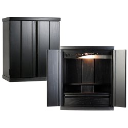 画像5: 【クレア御本尊＋クリスタル5具足＋たまゆらリン】豪華仏具込み・桐材・ミニモダン仏壇【未来・ブラック（黒）色】18号・送料無料gouka18