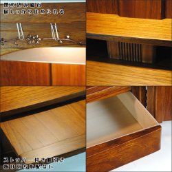 画像6: ミドルブラウン色【ワイド型】【ご本尊＋大蓮ガラス仏具（オーク）＋掛軸留め】仏具込み価格でお得・桐材・ミニモダン仏壇【未来18号ワイド・仏具込み】送料無料dairenwd