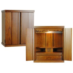 画像5: ミドルブラウン色・仏壇・仏壇台上下セット【ミニモダン仏壇・未来18号＋仏壇台・春風】送料無料shunpu18