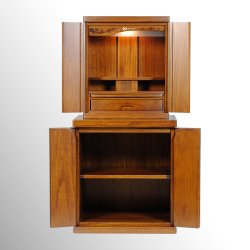 画像3: ミドルブラウン色・仏壇・仏壇台上下セット【ミニモダン仏壇・未来18号＋仏壇台・春風】送料無料shunpu18