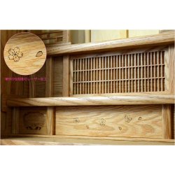 画像8: 祖霊舎・神徒壇【モダン祖霊舎：ガラス格子扉　天然オーク杢・住吉（すみよし）50号ナチュラル】LEDダウンライト付　神道　大型　御霊舎　霊璽　御霊代　神棚　送料無料