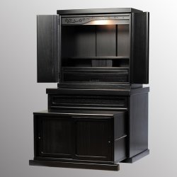 画像3: 【ワイド型】仏壇・仏壇台上下セット【ミニモダン仏壇・未来18号ワイド＋仏壇台・清流】・ブラック（黒）・送料無料seiryuwd