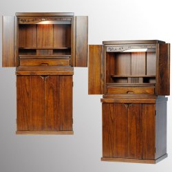 画像2: （10月上旬入荷予定）ウォールナット色・【ワイド型】納骨壇・仏壇・仏壇台上下セット【ミニモダン仏壇・未来18号ワイド＋仏壇台・春風】送料無料shunpuwd