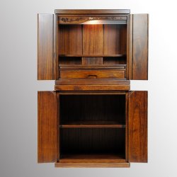 画像3: （10月上旬入荷予定）ウォールナット色・【ワイド型】納骨壇・仏壇・仏壇台上下セット【ミニモダン仏壇・未来18号ワイド＋仏壇台・春風】送料無料shunpuwd