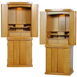 画像3: 経机付きモダン仏壇【セルシオ41号・タモ材・ライト色】スリムなリビング仏壇　らくらく家財便　送料無料