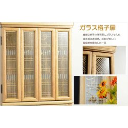 画像12: 祖霊舎・神徒壇【モダン祖霊舎：ガラス格子扉　天然オーク杢・住吉（すみよし）30号ナチュラル】LEDダウンライト付　神道　上置き　御霊舎　霊璽　御霊代　神棚　送料無料