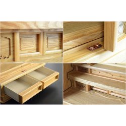 画像7: 祖霊舎・神徒壇【モダン祖霊舎：ガラス格子扉　天然オーク杢・住吉（すみよし）30号ナチュラル】LEDダウンライト付　神道　上置き　御霊舎　霊璽　御霊代　神棚　送料無料