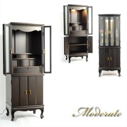 画像4: （11月下旬入荷予定）仏壇【アンティーク調モダン仏壇：モデレート48号　ボルドーブラック＋仏具一式付】本尊掛軸　仏具　おりん　中型仏壇　家具調仏壇　現代調仏壇　リビング仏壇　送料無料