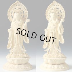 画像2: 木彫り仏像　総桧【吉祥天（きっしょうてん）】総高さ23.5cm　送料無料