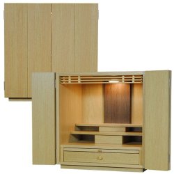 画像3: 【ご本尊＋大蓮仏具セット（本色）＋掛軸留め】仏具込み価格でお得・【初音18号　ワイド　仏具込み】本色・送料無料