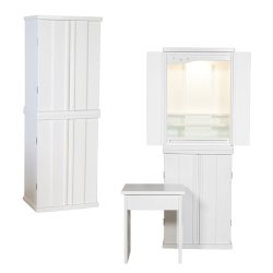 画像4: 椅子付き・モダン仏壇【未来43号　総桐無垢材　白（ホワイト）】中型仏壇　家具調仏壇　LEDダウンライト　送料無料