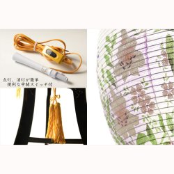 画像3: お盆提灯・仏縁堂セレクト【八女提灯：蒔絵入り　一重　桔梗に山百合　11号　回転筒付】盆ちょうちん　行灯　盆用品　PC製提灯　新盆　お盆　色柄提灯　花柄提灯　迎え火　送り火