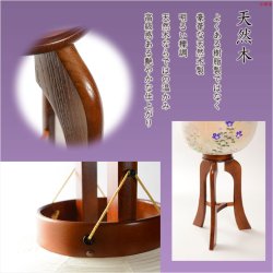 画像8: 盆提灯【特選高級提灯　八女提灯：天然木欅調・二重張り　桔梗に五重塔　電球灯　9号】盆ちょうちん　行灯　盆用品　お盆飾り　新盆 送料無料　