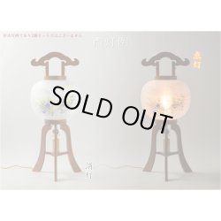 画像2: 盆提灯【今季注目の目玉商品　岐阜提灯：芙蓉と桔梗　山水画10号　二重張・手描き画・電球灯・天然木ケヤキ色】お盆用品 仏具 お盆 初盆 新盆 初盆飾り 新盆飾り お盆飾り 行灯 お彼岸 仏具 盆棚 盆ちょうちん 迎え火 送り火　送料無料