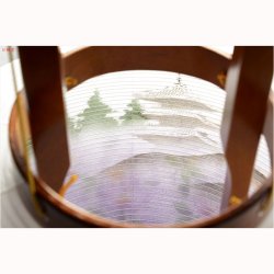 画像8: 特選　高級盆提灯【岐阜提灯：簡単マグネット機構・天然木・二重張り・電球灯　11号　遠山に望む白芙蓉】盆ちょうちん　行灯　盆用品　お盆飾り　新盆　初盆　色柄提灯　手描き提灯　送料無料