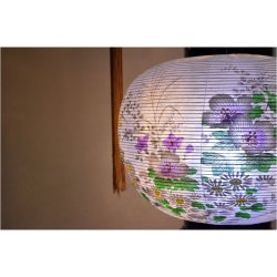 画像10: 格安盆提灯【岐阜提灯：PC黒蒔絵　芙蓉萩9号　一重・回転筒付き】お盆用品 仏具 お盆 初盆 新盆 初盆飾り 新盆飾り お盆飾り 行灯 お彼岸 仏具 盆棚 盆ちょうちん 迎え火 送り火　送料無料