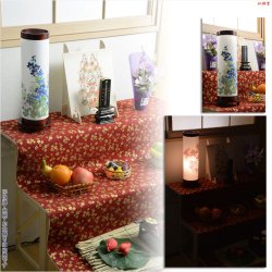 画像8: 盆提灯【モダン盆提灯：桔梗苑　鮮やかな発泡塗料・1号サイズ】岐阜提灯　お盆用品 仏具 お盆 初盆 新盆 初盆飾り 新盆飾り お盆飾り 霊前灯 行灯 お彼岸 仏具 盆棚 盆ちょうちん　創作提灯　インテリア提灯　送料無料