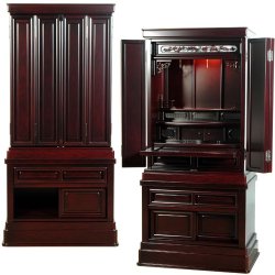 画像5: LED照明付き【台付き仏壇】【唐木仏壇】[中型仏壇][伝統仏壇]【花月42-18艶あり紫檀調】・らくらく家財便・送料無料