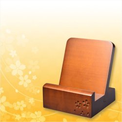 画像2: 仏具【唐木見台　桜花彫り模様 桜いちず：2.5寸 ブラウン色】過去帳台 見台 仏壇・過去帳
