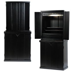 画像2: 仏壇・仏壇台上下セット【ミニモダン仏壇・未来20号＋仏壇台・春風】黒（ブラック）・送料無料