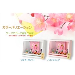 画像11: （予約注文開始 1月下旬出荷）ひな祭り【国産京都　コンパクト収納飾り：木製ケース入り　ちりめん雛人形・陽菜（HINA）パステルピンク】送料無料　ひなまつり　雛祭り　桃の節句　上巳　雛人形　ひな人形　ひな飾り　お雛さま　お姫様　お内裏さま　親王　お殿様　初節句　節句飾り　ケース飾り