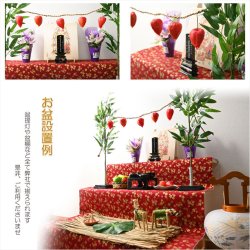 画像10: お盆飾り【盆棚用：笹立て付き　笹の葉結界セット（笹の葉・笹立て・ほおずき・まこも縄）】お盆用品　新盆　初盆　盆棚　精霊棚　牛馬　仏壇　仏具