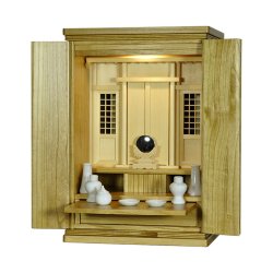 画像2: 神具付き【モダン祖霊舎：初穂(はつほ)・天然木総桐材　23号・ナチュラル】祖霊舎・神徒壇 神道　御霊舎　霊璽　御霊代　神棚　LED照明付き　送料無料