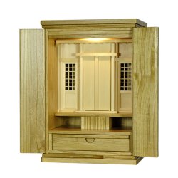 画像2: LED照明付き【モダン祖霊舎：初穂(はつほ)・天然木総桐材　23号・ナチュラル】祖霊舎・神徒壇 神道　御霊舎　霊璽　御霊代　神棚　送料無料