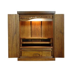 画像3: 仏壇・仏壇台上下セット【ミニモダン仏壇・未来16号＋仏壇台・清流】ミドルブラウン色・送料無料