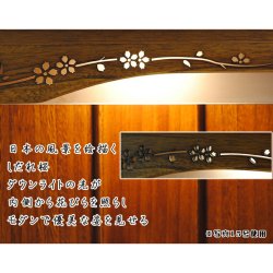 画像4: 本格三段作り【新未来16号　ミドルブラウン色】LED照明付き・桜欄間・曇りガラス・天然桐材・ミニ仏壇・家具調仏壇・モダン仏壇・送料無料