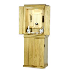 画像2: 神具付き【モダン祖霊舎：初穂(はつほ)・天然木総桐材　43号・ナチュラル　LED照明付き】祖霊舎・神徒壇 神道　御霊舎　霊璽　御霊代　神棚　送料無料