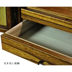 画像15: 職人技光る・和モダン仏壇【彩雲21号　ミドルブラウン色】LED照明付き・総桐材・軽い・伝統型仏壇・上置き小型仏壇　送料無料