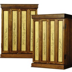 画像4: 仏具付き・和モダン仏壇【彩雲21号　ミドルブラウン色】【金メッキ仏具＋御本尊＋リンセット）LED照明付き・総桐材・軽い・伝統型仏壇・上置き小型仏壇　送料無料