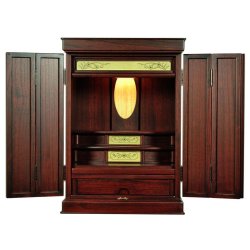 画像5: 仏具付き・和モダン仏壇【彩雲21号　紫檀色】【星夜＋クレア御本尊＋たまゆらりん）LED照明付き・総桐材・軽い・伝統型仏壇・上置き小型仏壇　送料無料