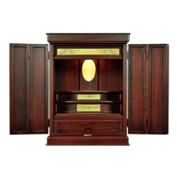 画像5: 仏具付き・和モダン仏壇【彩雲18号　紫檀色】【金メッキ仏具＋御本尊＋リンセット）LED照明付き・総桐材・軽い・伝統型仏壇・上置き小型仏壇　送料無料