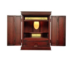 画像5: 仏具付き・和モダン仏壇【彩雲18号　紫檀色】【星夜＋クレア御本尊＋たまゆらりん）LED照明付き・総桐材・軽い・伝統型仏壇・上置き小型仏壇　送料無料