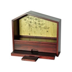 画像2: メモリアルオープン型仏壇【桜屋（さくらや）紫檀色】安全な香炉台付き・総桐材・軽い・ミニ仏壇　送料無料