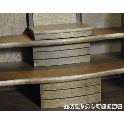 画像8: 桜木象嵌・モダン仏壇【オーロラ28号　ウォールナット材】LED照明付き 地袋型大型サイズ　ラクラク家財便発送　送料無料