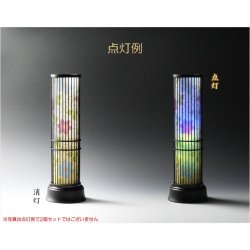 画像2: お盆提灯【レインボーLED・岐阜提灯：竹灯り（たけあかり）クレマチス柄】お盆用品　お盆飾り　霊前灯　提灯　モダン提灯　仏壇用仏具　新盆　初盆　盆花　迎え火　送り火　インテリア行灯