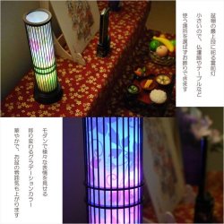 画像9: お盆提灯【レインボーLED・岐阜提灯：竹灯り（たけあかり）クレマチス柄】お盆用品　お盆飾り　霊前灯　提灯　モダン提灯　仏壇用仏具　新盆　初盆　盆花　迎え火　送り火　インテリア行灯