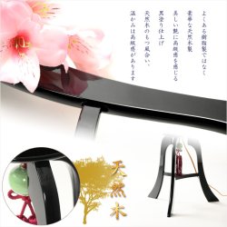 画像5: 特選高級　お盆提灯【八女提灯：黒塗り仕上げ　本絹二重張り　電球灯　簡単組立機構　紅芙蓉　10号】盆ちょうちん　行灯　盆用品　お盆飾り　新盆　初盆　色柄提灯　花柄提灯　迎え火　送り火　送料無料