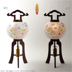 画像3: 特選　高級盆提灯【八女提灯：天然木・二重張り・ローソク型LEDユニット 　白芙蓉・撫子　9号】盆ちょうちん　行灯　盆用品　お盆飾り　命日　LEDローソク　電池式ローソク　送料無料