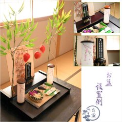 画像6: お盆提灯【仏縁堂オリジナル　ミニ盆提灯：紗々（ささ）サイズ小　LEDユニット付　枝垂れ桜（1対対称柄2個入り）　ホワイト】現代調盆提灯　霊前灯　盆飾り　和照灯　ちょうちん　新盆　初盆　お盆　お彼岸　迎え火　送り火　盆棚　行灯　仏壇　仏具　電池式コードレス　送料無料