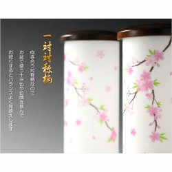 画像3: お盆提灯【仏縁堂オリジナル　ミニ盆提灯：紗々（ささ）サイズ小　LEDユニット付　枝垂れ桜（1対対称柄2個入り）　ホワイト】現代調盆提灯　霊前灯　盆飾り　和照灯　ちょうちん　新盆　初盆　お盆　お彼岸　迎え火　送り火　盆棚　行灯　仏壇　仏具　電池式コードレス　送料無料