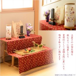 画像12: 盆提灯【八女提灯・和照灯：金彩蒔絵　珠璃（しゅり）桜に流水　電球灯】盆ちょうちん　行灯　盆用品　お盆飾り　新盆　初盆　色柄提灯　花柄提灯　迎え火　送り火