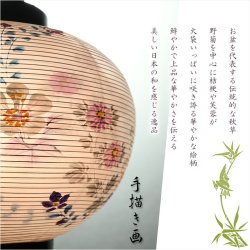 画像8: 特選限定品　お盆提灯【八女提灯：天然木黒美調仕上げ　本絹二重張り　電球灯　朧菊（おぼろぎく）10号】行灯　盆用品　お盆飾り　新盆　初盆　色柄提灯　花柄提灯　迎え火　送り火　送料無料