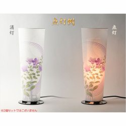 画像2: お盆提灯【岐阜提灯：美濃和紙使用のモダンな盆提灯　華桔梗（はなききょう）電球灯一重・コンセントタイプ】お盆用品　お盆飾り　霊前灯　仏壇用仏具　新盆　初盆　盆花　迎え火　送り火　インテリア行灯　ちょうちん