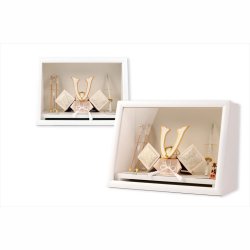 画像3: 節句飾り【端午の節句：国産美濃和紙　五月人形（長鍬兜・弓太刀飾り）木製アクリルケース（ミルキーホワイト）付】かぶと飾り　節句人形　こいのぼり　五月飾り　菖蒲の節句　コンパクト　ケース飾り　こどもの日　送料無料